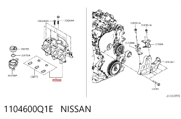 Separador de aceite del sistema de ventilación del cárter 1104600Q1E Nissan/Infiniti