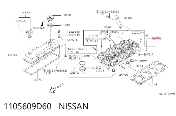 Tornillo culata 1105609D60 Nissan/Infiniti