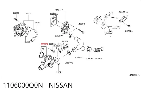 Termostato 1106000Q0N Nissan/Infiniti