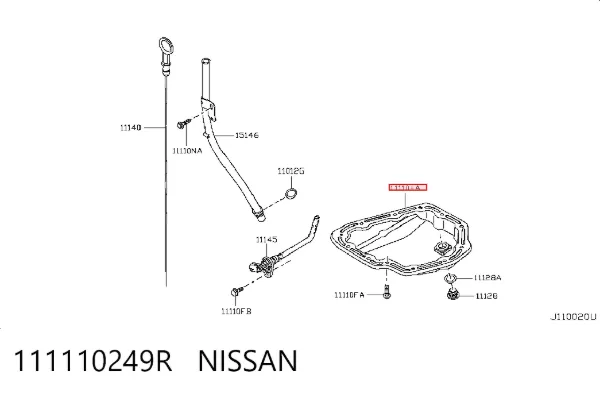 Cárter de aceite inferior 111110249R Nissan/Infiniti