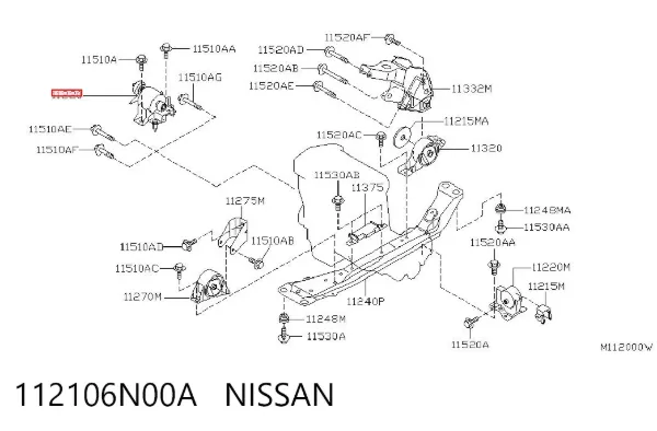 Soporte de motor derecho 112106N00A Nissan/Infiniti