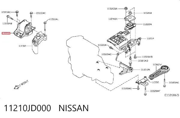 Soporte de motor derecho 11210JD000 Nissan/Infiniti