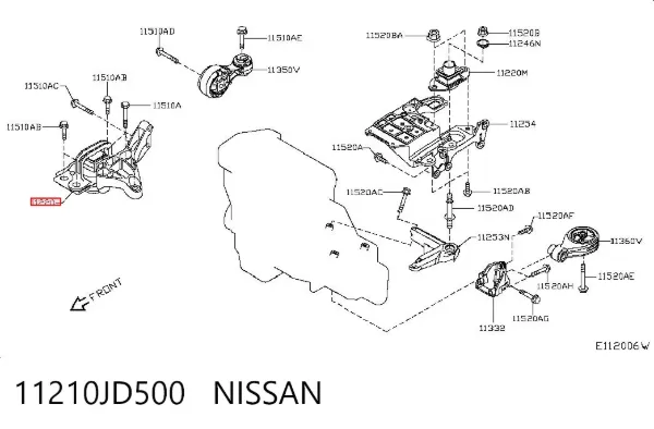 Soporte de motor delantero 11210JD500 Nissan/Infiniti