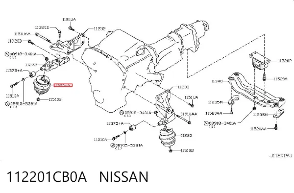 Soporte izquierdo del motor 112201CB0A Nissan/Infiniti