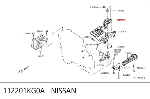 Soporte izquierdo del motor 112201KG0A Nissan/Infiniti