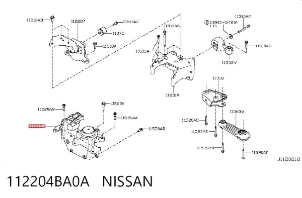 Soporte izquierdo del motor 112204BA0A Nissan/Infiniti