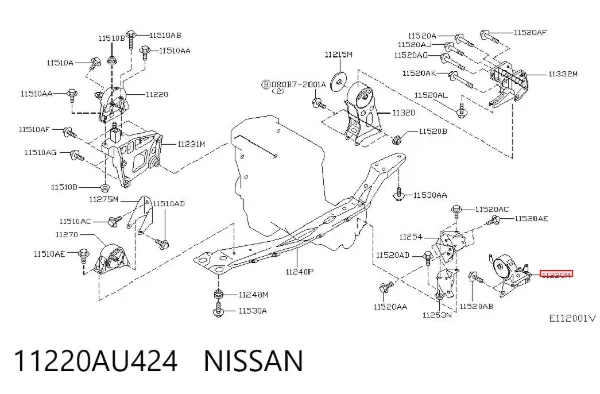 Soporte izquierdo del motor 11220AU424 Nissan/Infiniti