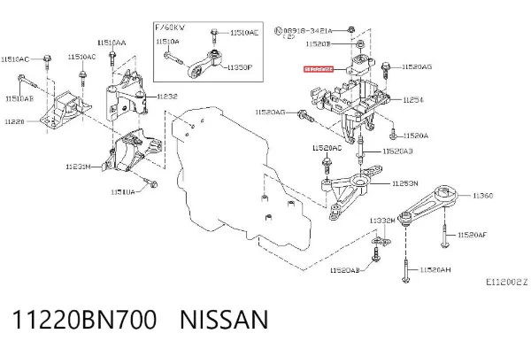Soporte izquierdo del motor 11220BN700 Nissan/Infiniti