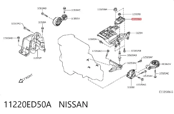 Soporte delantero izquierdo del motor 11220ED50A Nissan/Infiniti