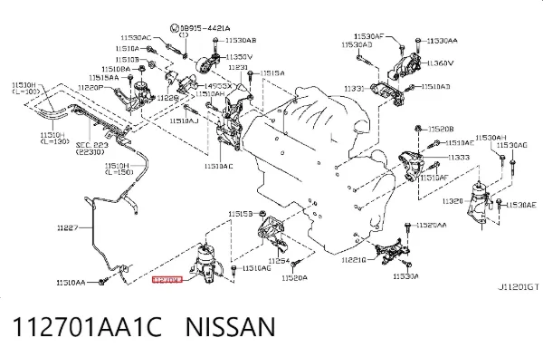 Soporte de motor delantero 112701AA1C Nissan/Infiniti