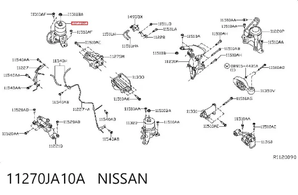 Soporte de motor delantero 11270JA10A Nissan/Infiniti