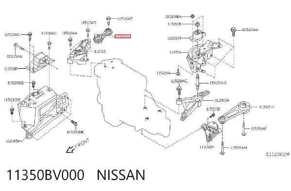 Soporte superior derecho del motor 11350BV000 Nissan/Infiniti