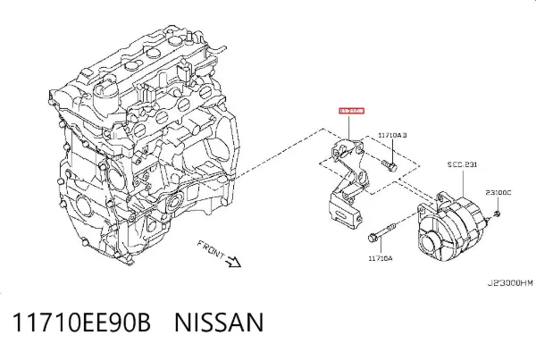 Soporte del alternador Nissan Note E11