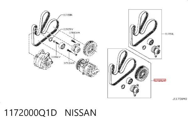Correa de transmisión 1172000Q1D Nissan/Infiniti