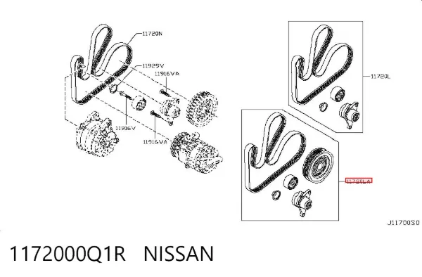 Correa de transmisión 1172000Q1R Nissan/Infiniti