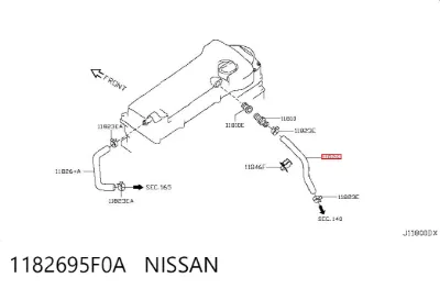Junta de válvula de ventilación del cárter NISSAN 1182695F0A