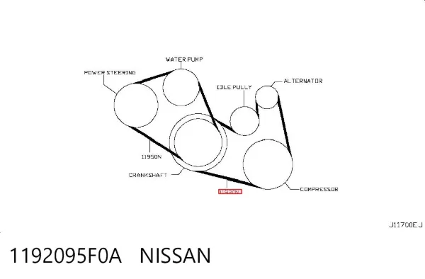Correa de alternador 1192095F0A Nissan/Infiniti
