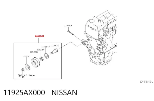 Correa de transmisión 11925AX000 Nissan/Infiniti
