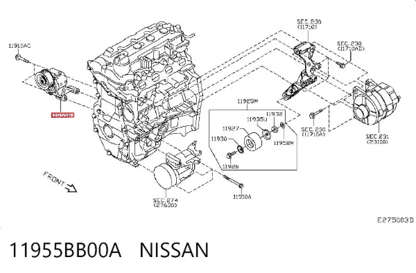 Tensor, correa de distribucion Nissan Qashqai I