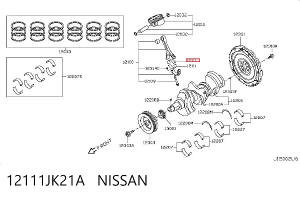 Cojinetes de biela 12111JK21A Nissan/Infiniti