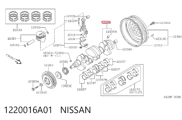 Cigüeñal 1220016A01 Nissan/Infiniti