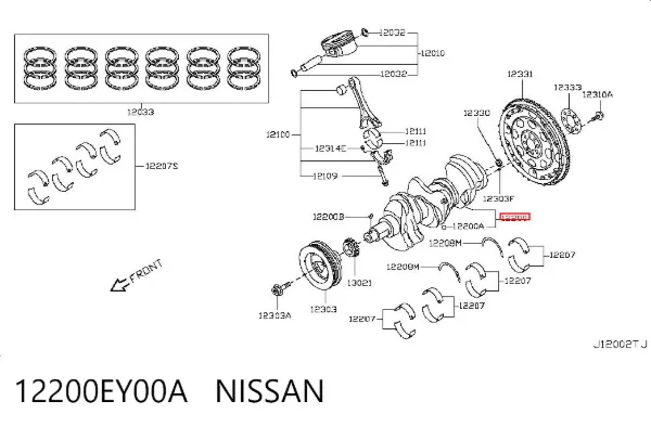 Cigüeñal 12200EY00A Nissan/Infiniti