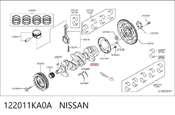 Cigüeñal 122011KA0A Nissan/Infiniti