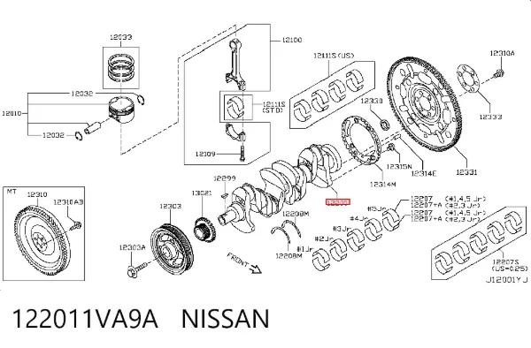 Cigüeñal 122011VA9A Nissan/Infiniti
