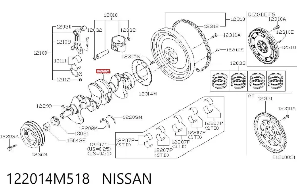 Cigüeñal 122014M518 Nissan/Infiniti