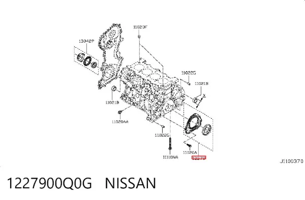 Retén de cigüeñal 1227900Q0G Nissan/Infiniti