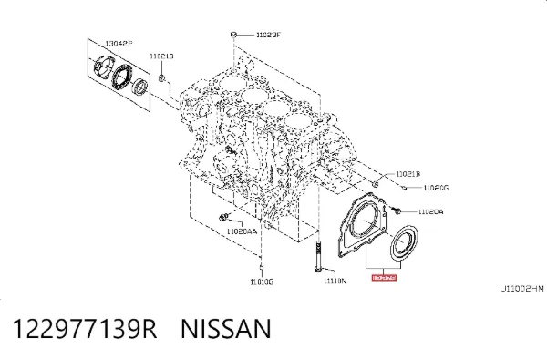 Retén de cigüeñal frontal 122977139R Nissan/Infiniti