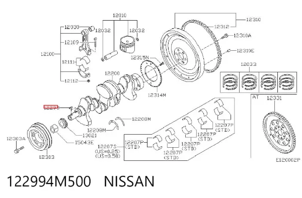 Polea de cigüeñal 122994M500 Nissan/Infiniti