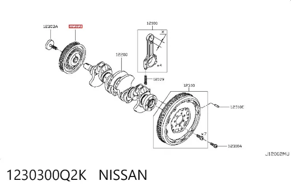 Polea de cigüeñal 1230300Q2K Nissan/Infiniti