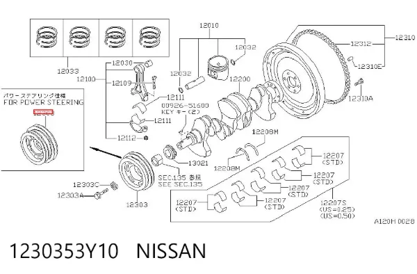 Polea de cigüeñal Nissan Primera P10