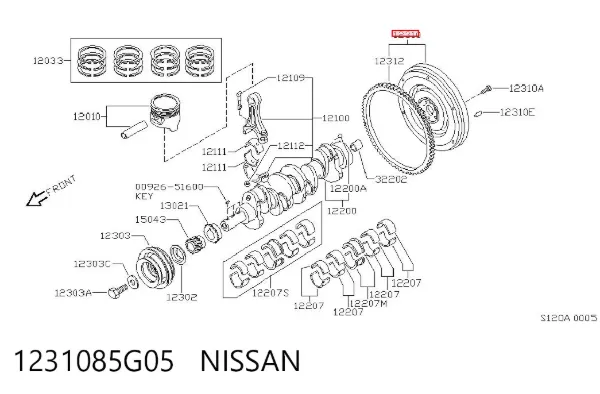 Volante motor 1231085G05 Nissan/Infiniti