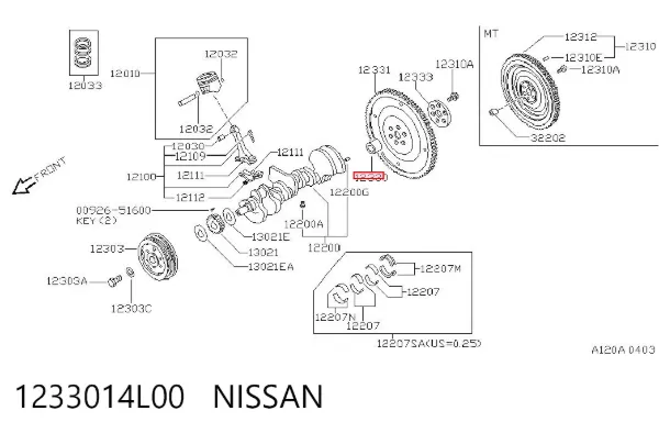 Rodamiento caja de cambios 1233014L00 Nissan/Infiniti