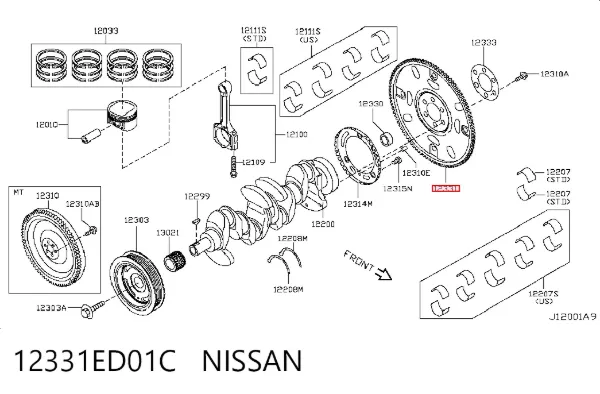 Volante motor 12331ED01C Nissan/Infiniti