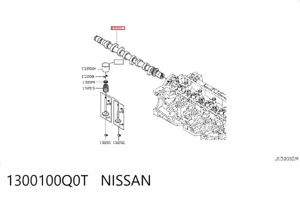 Árboles de levas 1300100Q0T Nissan/Infiniti