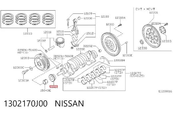 Piñón del cigüeñal 1302170J00 Nissan/Infiniti