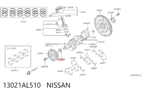 Piñón del cigüeñal 13021AL510 Nissan/Infiniti