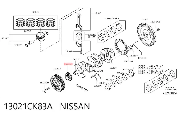 Piñón del cigüeñal 13021CK83A Nissan/Infiniti