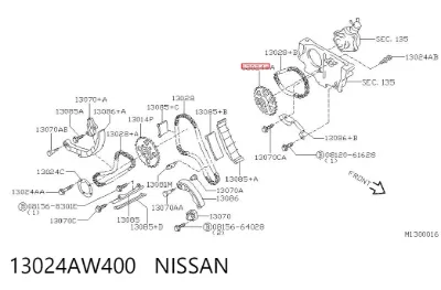 Piñón del árbol de levas NISSAN 13024AW400