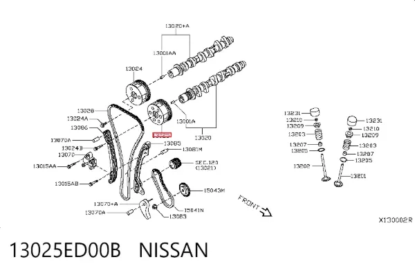 Rueda dentada del árbol de levas de admisión 13025ED00B Nissan/Infiniti