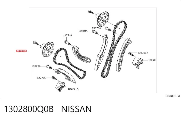 Kit de cadena de distribución 1302800Q0B Nissan/Infiniti