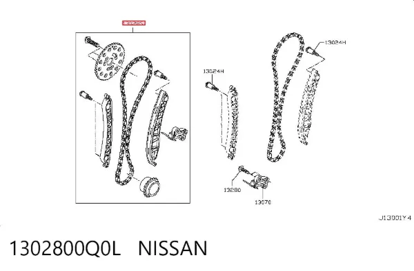 Kit de cadena de distribución 1302800Q0L Nissan/Infiniti