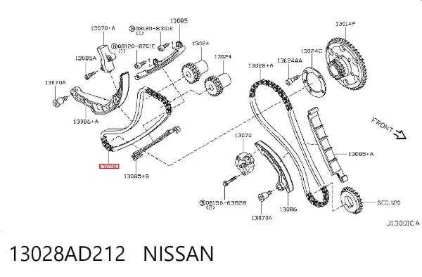 Cadena de distribución 13028AD212 Nissan/Infiniti