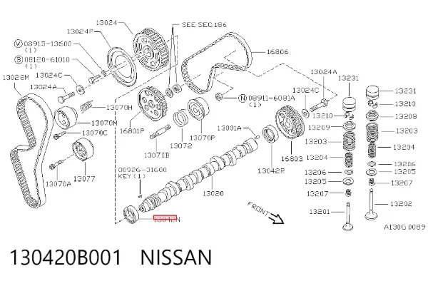 Retén, árbol de levas Nissan Terrano I