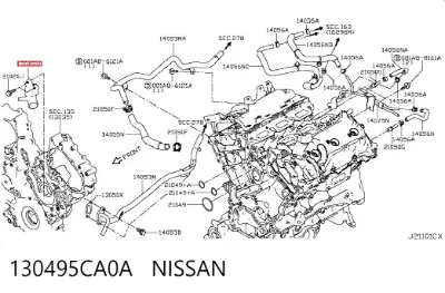 Conector de tubos del lavaparabrisas NISSAN 130495CA0A