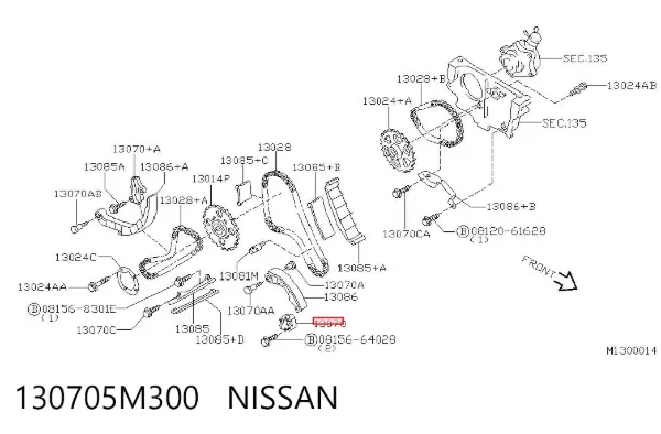 Tensor de cadena de distribución Nissan Navara NP300 III