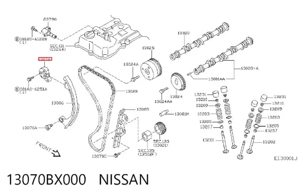 Tensor de cadena de distribución 13070BX000 Nissan/Infiniti